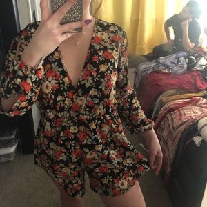 Black Floral Romper